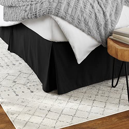 Amazon Basics Lightweight Pleated Bed Skirt, Full, Black