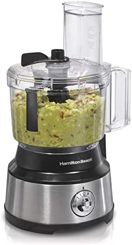 Hamilton Beach Food Processor & Vegetable Chopper for Slicing, Shredding, Mincing, and Puree, 10 Cups + Easy Clean Bowl Scraper, Stainless Steel (70730)