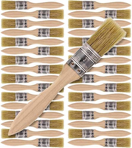 U.S. Art Supply 36 Pack of 1 inch Paint and Chip Paint Brushes for Paint, Stains, Varnishes, Glues, and Gesso