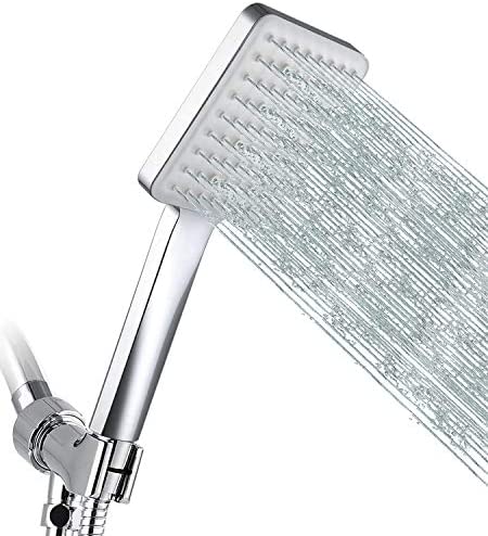 GRICH High Pressure Shower Head with Handheld, 6 Spray Modes/Settings Detachable Shower Head with Stretchable 59" 304 Stainless Steel Hose and Multi Angle Adjustable Shower Bracket