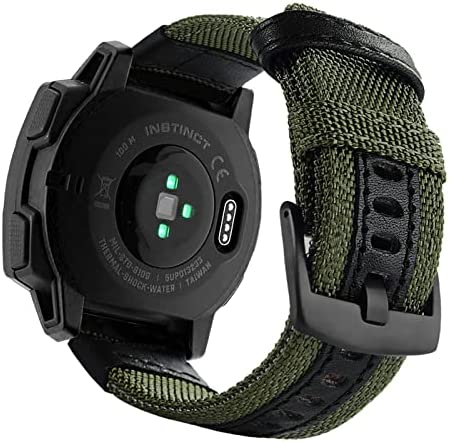 Abanen 22mm Nylon Military Style Watch Bands for Garmin Instinct/Instinct 2 Solar, Woven Fabric Durable Wristband Strap for Garmin Instinct Tactical/Tide/Esports/Instinct Solar