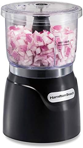 Hamilton Beach Electric Vegetable Chopper & Mini Food Processor, 3-Cup, 350 Watts, for Dicing, Mincing, and Puree, Black (72850)