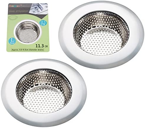 Fengbao 2PCS Kitchen Sink Strainer - Stainless Steel, Large Wide Rim 4.5" Diameter