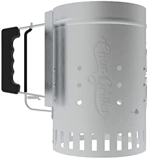 Char-Griller Charcoal Grill Chimney Starter with Quick Release Trigger, 12-Inch