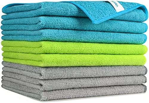 AIDEA Microfiber Cleaning Cloths-8PK, Softer Highly Absorbent, Lint Free Streak Free for House, Kitchen, Car, Window Gifts(12in.x16in.)—8PK